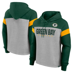 Green Bay Packers Women's Bold Play Call Pullover Hoodie - Heather Gray/Green online