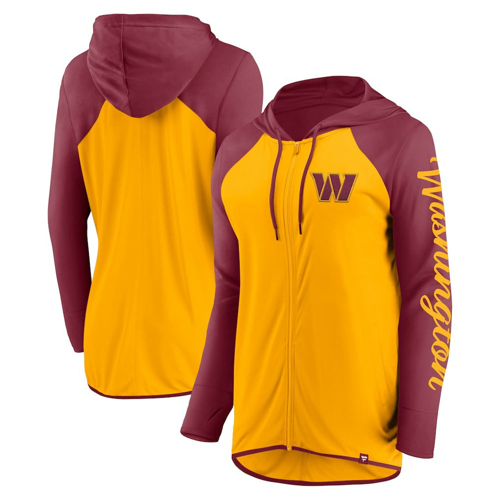 Washington Commanders Women's Script Full-Zip Hoodie - Gold/Burgundy discount