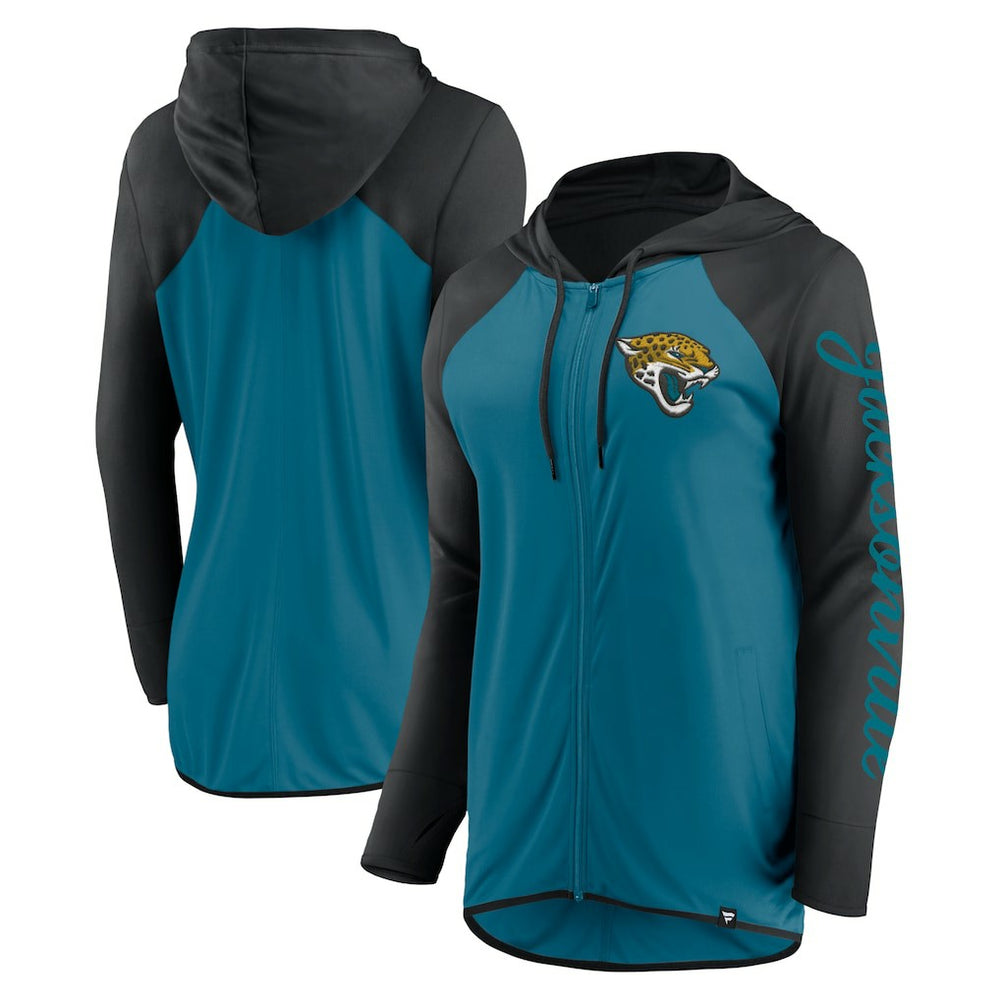 Jacksonville Jaguars Women's Script Full-Zip Hoodie - Teal/Black sale