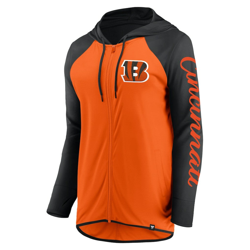 Cincinnati Bengals Women's Script Full-Zip Hoodie - Orange/Black outlet