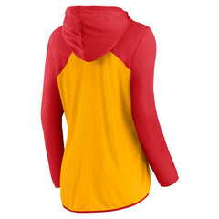 Kansas City Chiefs Women's Script Full-Zip Hoodie - Gold/Red for sale