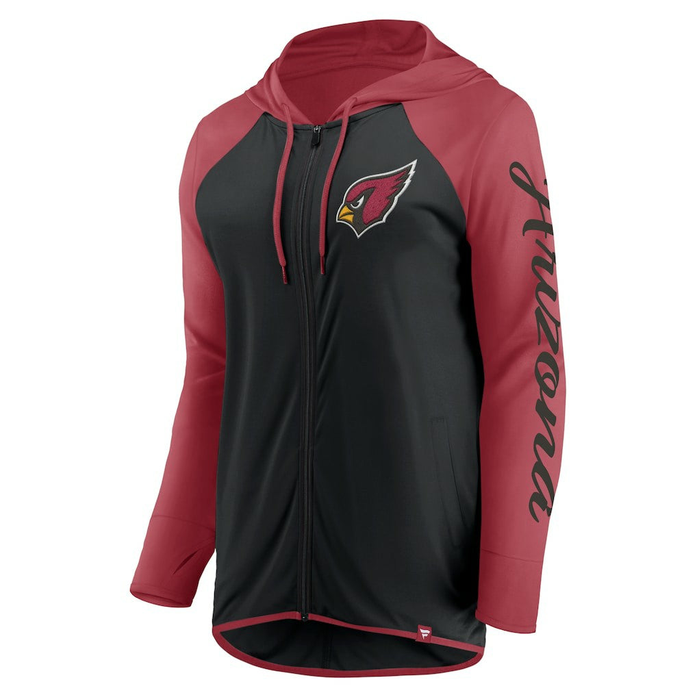Arizona Cardinals Women's Script Full-Zip Hoodie - Black/Cardinal discount