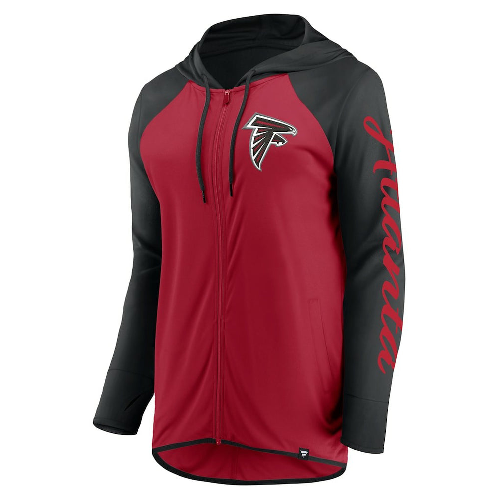 Atlanta Falcons Women's Script Full-Zip Hoodie - Red/Black for sale