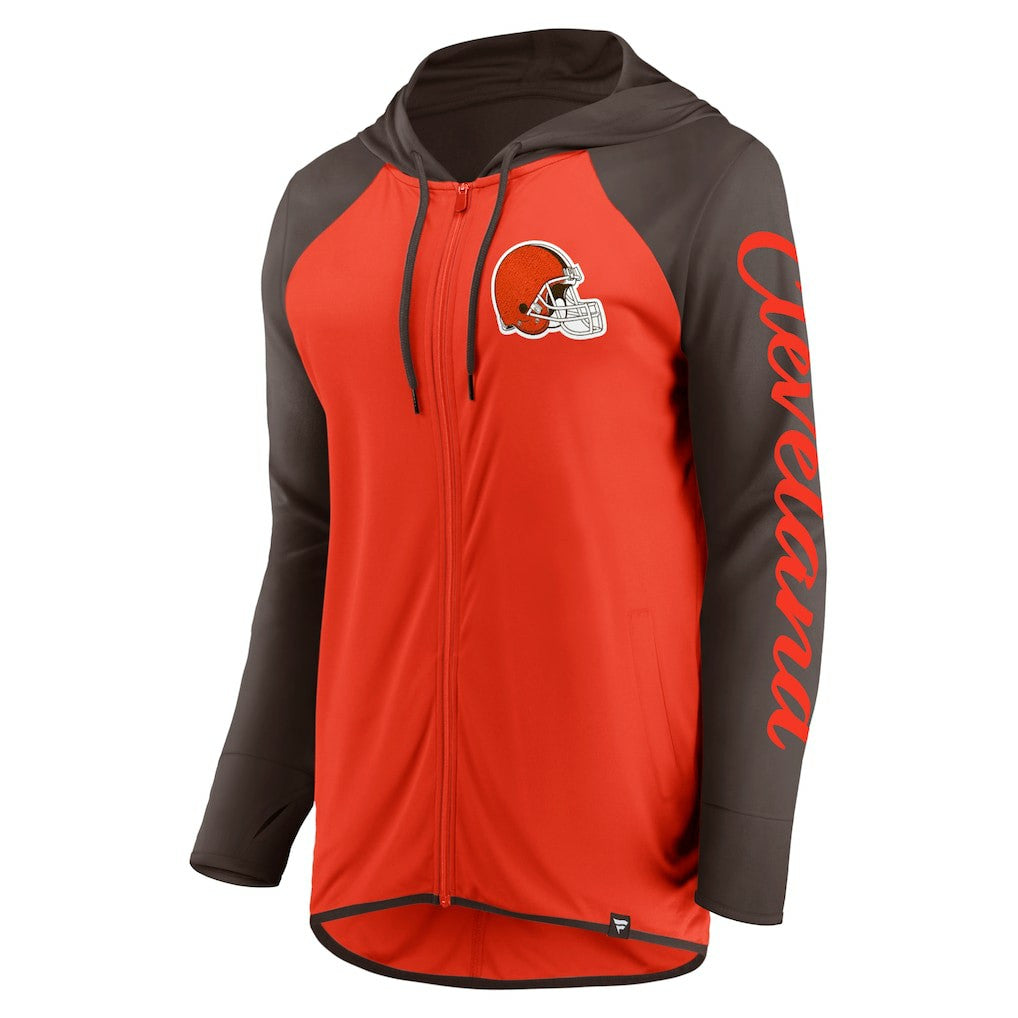 Cleveland Browns Women's Script Full-Zip Hoodie - Orange/Brown cheap