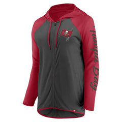 Tampa Bay Buccaneers Women's Script Full-Zip Hoodie - Pewter/Red for sale