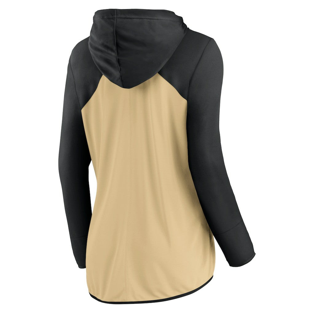 New Orleans Saints Women's Script Full-Zip Hoodie - Gold/Black on sale