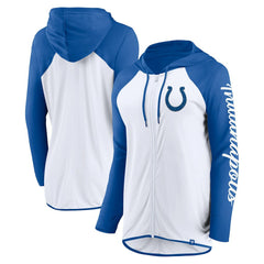 Indianapolis Colts Women's Script Full-Zip Hoodie - White/Royal on sale