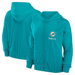 Miami Dolphins Women's Script Lock Full-Zip Hoodie - Aqua for sale