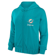 Miami Dolphins Women's Script Lock Full-Zip Hoodie - Aqua for sale