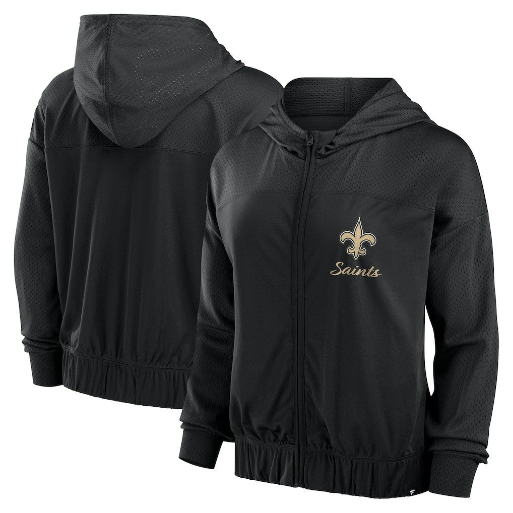 New Orleans Saints Women's Script Lock Full-Zip Hoodie - Black cheap