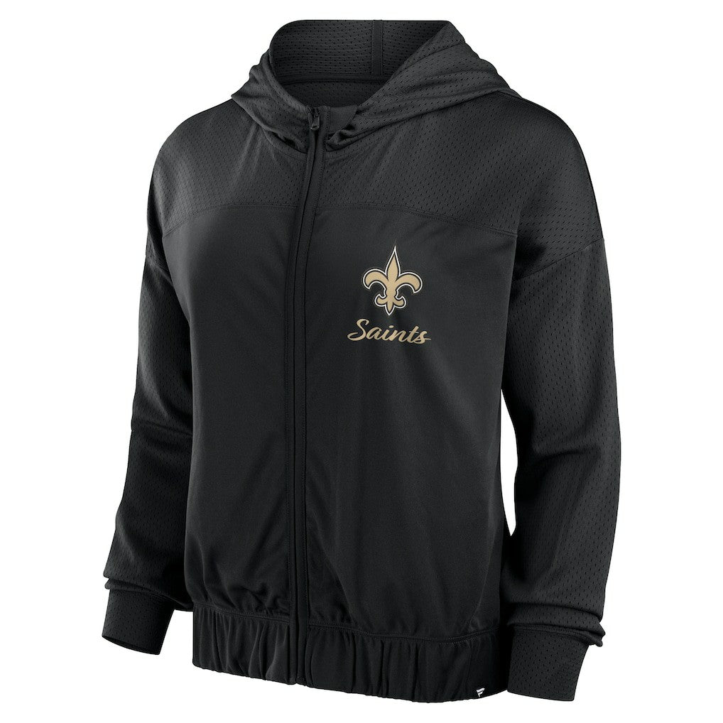 New Orleans Saints Women's Script Lock Full-Zip Hoodie - Black cheap