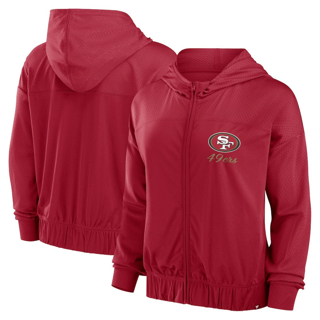 San Francisco 49ers Women's Script Lock Full-Zip Hoodie - Scarlet on sale