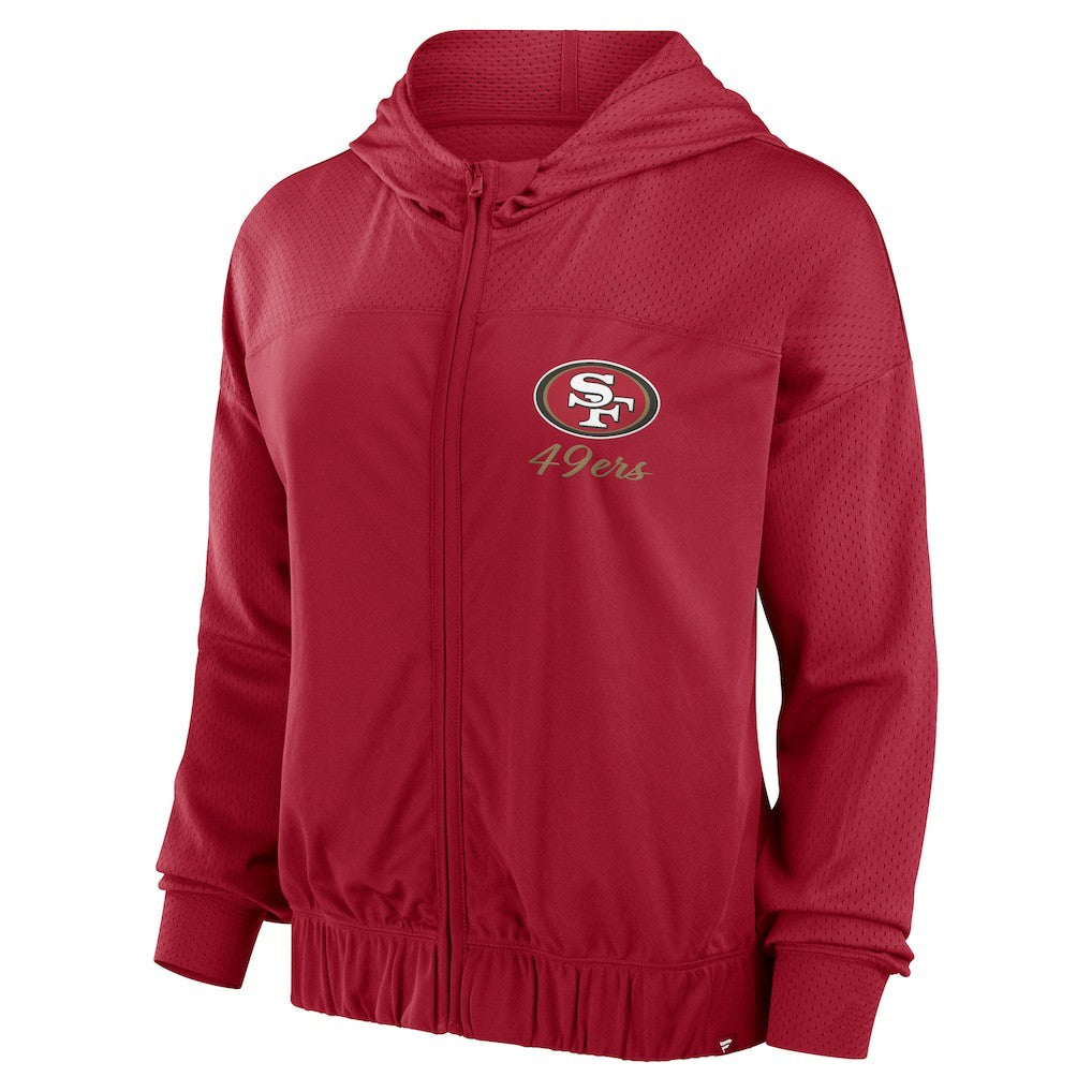 San Francisco 49ers Women's Script Lock Full-Zip Hoodie - Scarlet on sale