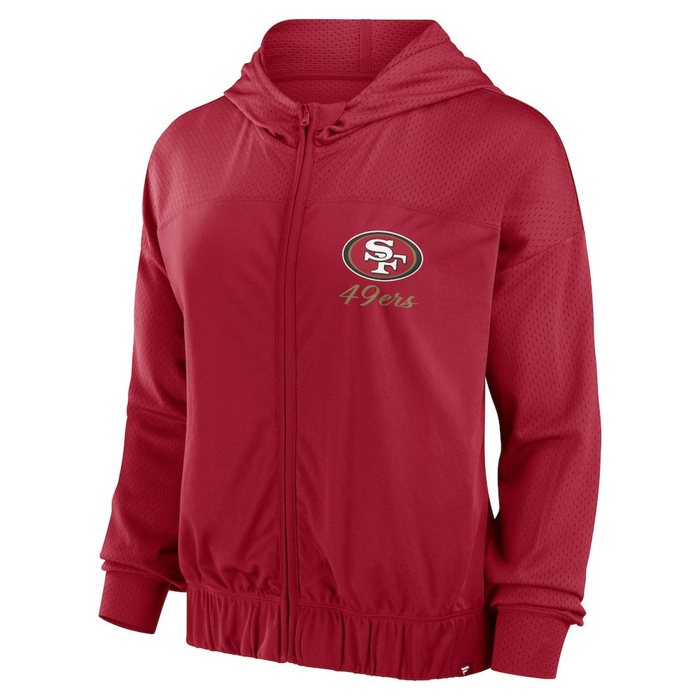 San Francisco 49ers Women's Script Lock Full-Zip Hoodie - Scarlet on sale