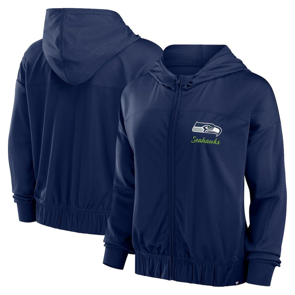 Seattle Seahawks Women's Script Lock Full-Zip Hoodie - College Navy on sale