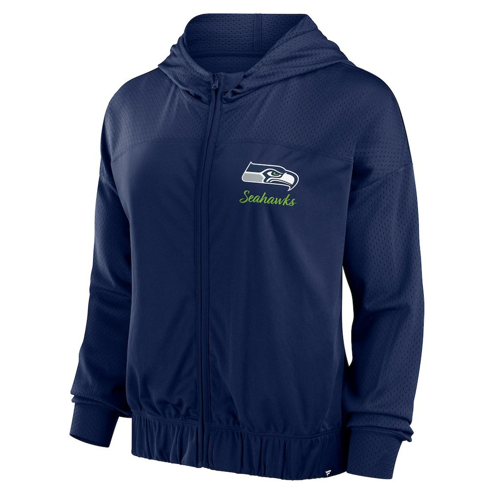 Seattle Seahawks Women's Script Lock Full-Zip Hoodie - College Navy on sale