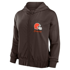 Cleveland Browns Women's Script Lock Full-Zip Hoodie - Brown for sale