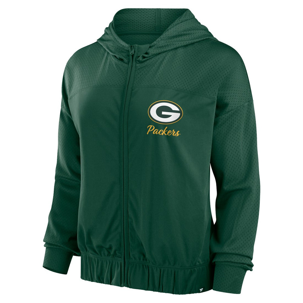 Green Bay Packers Women's Script Lock Full-Zip Hoodie - Green discount