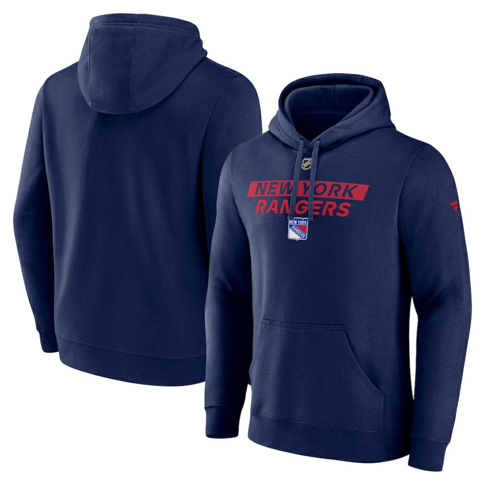 New York Rangers Fanatics Authentic Pro Core Primary Fleece Pullover Hoodie - Navy Hoodies