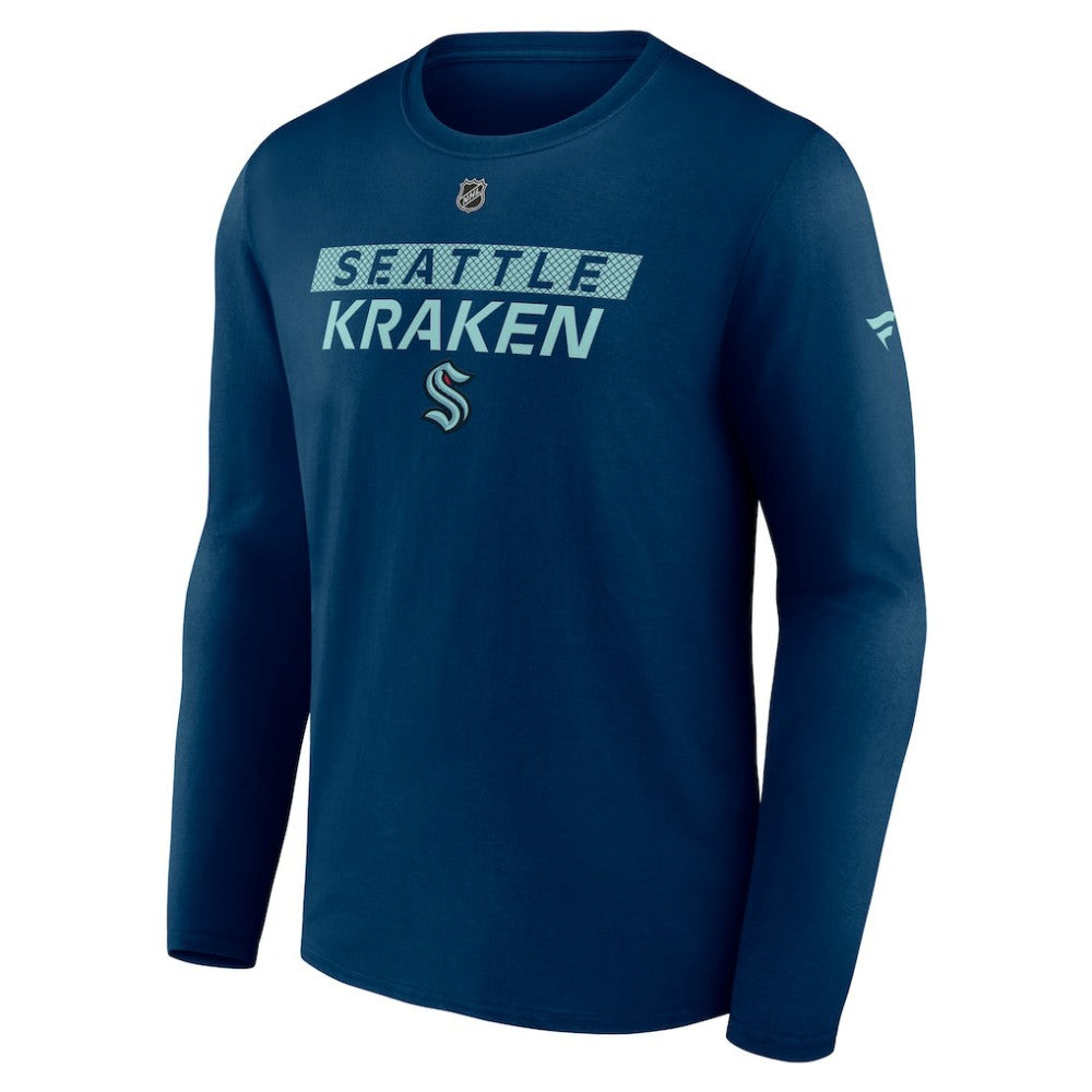 Seattle Kraken Fanatics Authentic Pro Core Primary Long Sleeve T-Shirt - Deep Sea Blue T-shirts