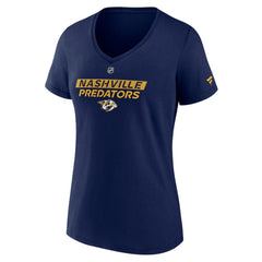 Nashville Predators Fanatics Women's Authentic Pro Core Primary V-Neck T-Shirt - Navy T-shirts