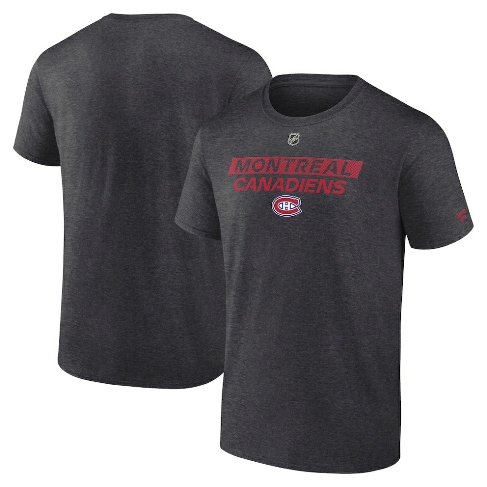 Montreal Canadiens Fanatics Authentic Pro Core Primary T-Shirt - Heather Charcoal T-shirts