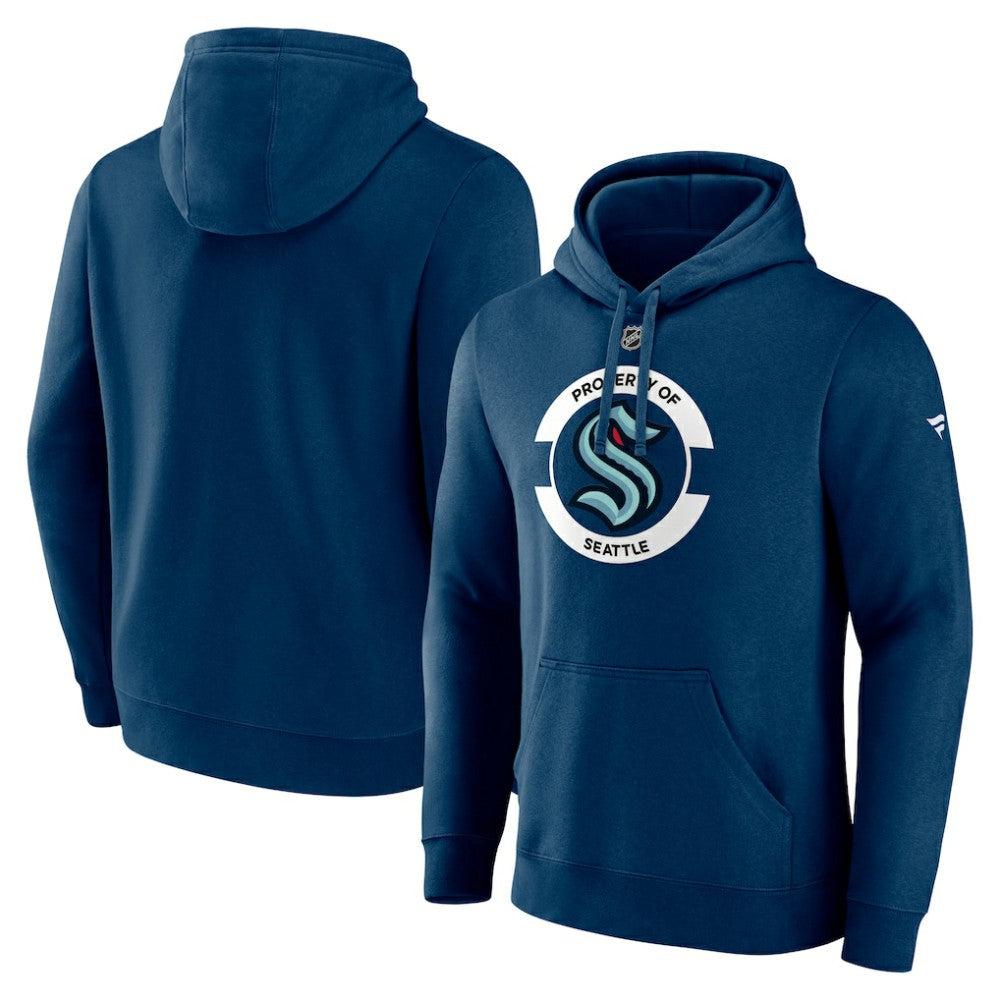 Seattle Kraken Fanatics Authentic Pro Core Secondary Fleece Pullover Hoodie - Deep Sea Blue Hoodies