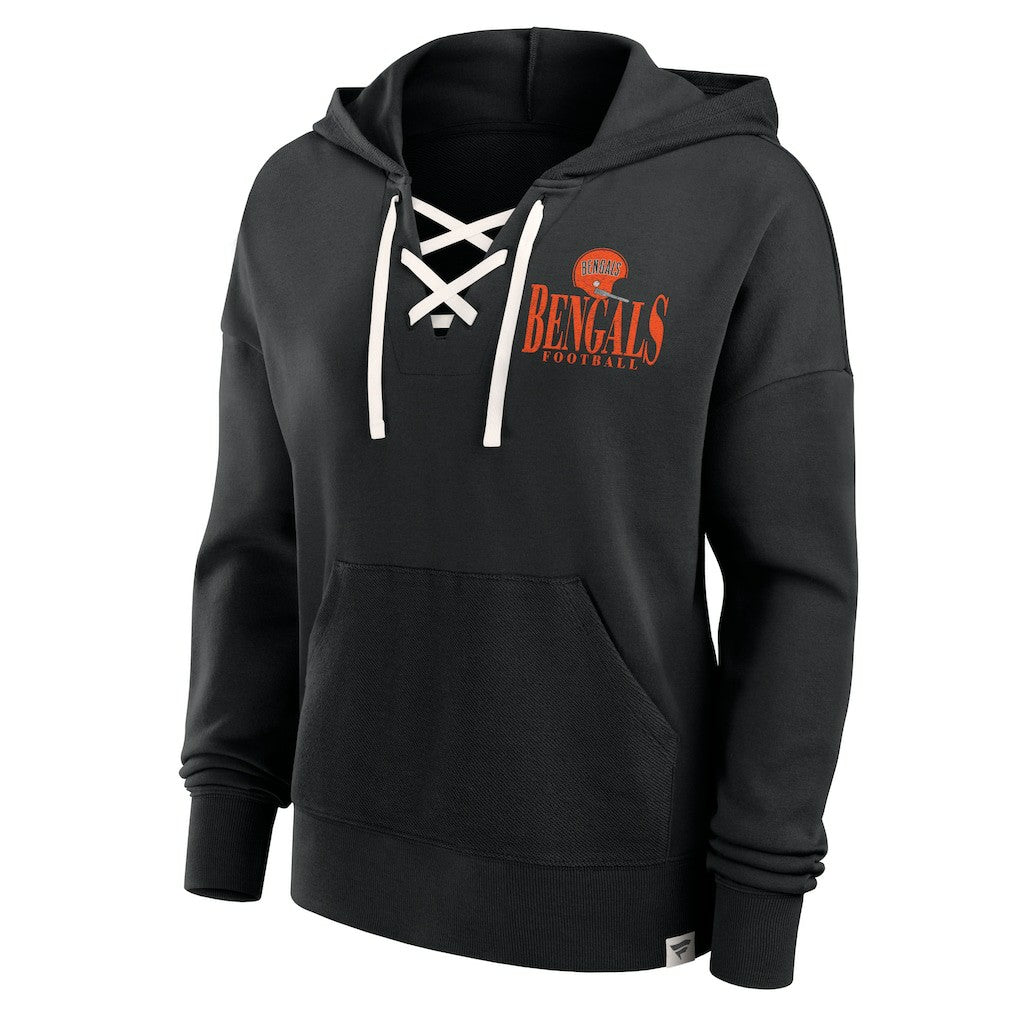 Cincinnati Bengals Women's Blitz Left Lace-Up Pullover Hoodie - Black online