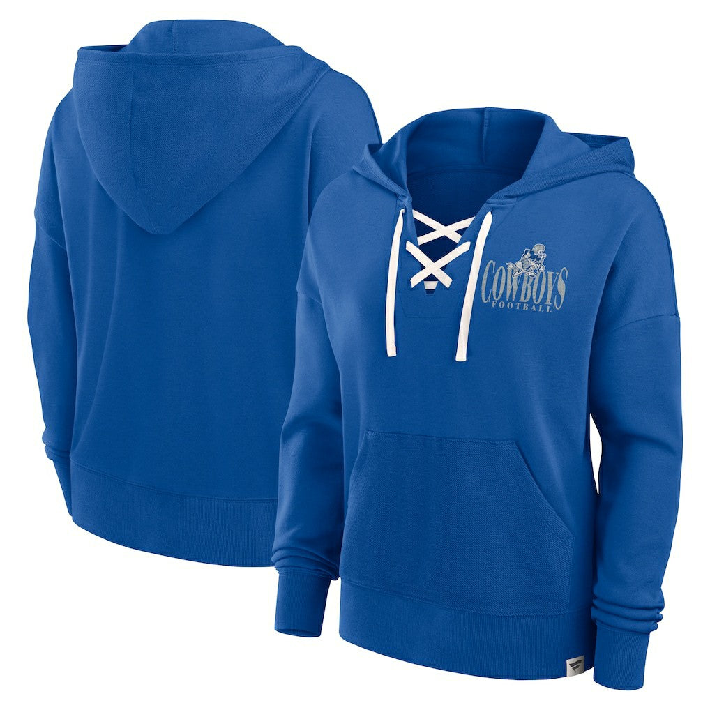 Dallas Cowboys Women's Blitz Left Lace-Up Pullover Hoodie - Royal outlet