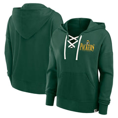 Green Bay Packers Women's Blitz Left Lace-Up Pullover Hoodie - Green sale