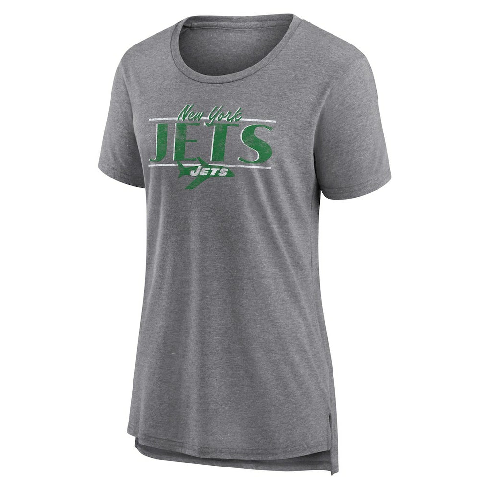 New York Jets Women's Up the Middle Tri-Blend T-Shirt - Heather Gray on sale