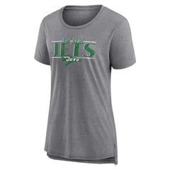 New York Jets Women's Up the Middle Tri-Blend T-Shirt - Heather Gray on sale