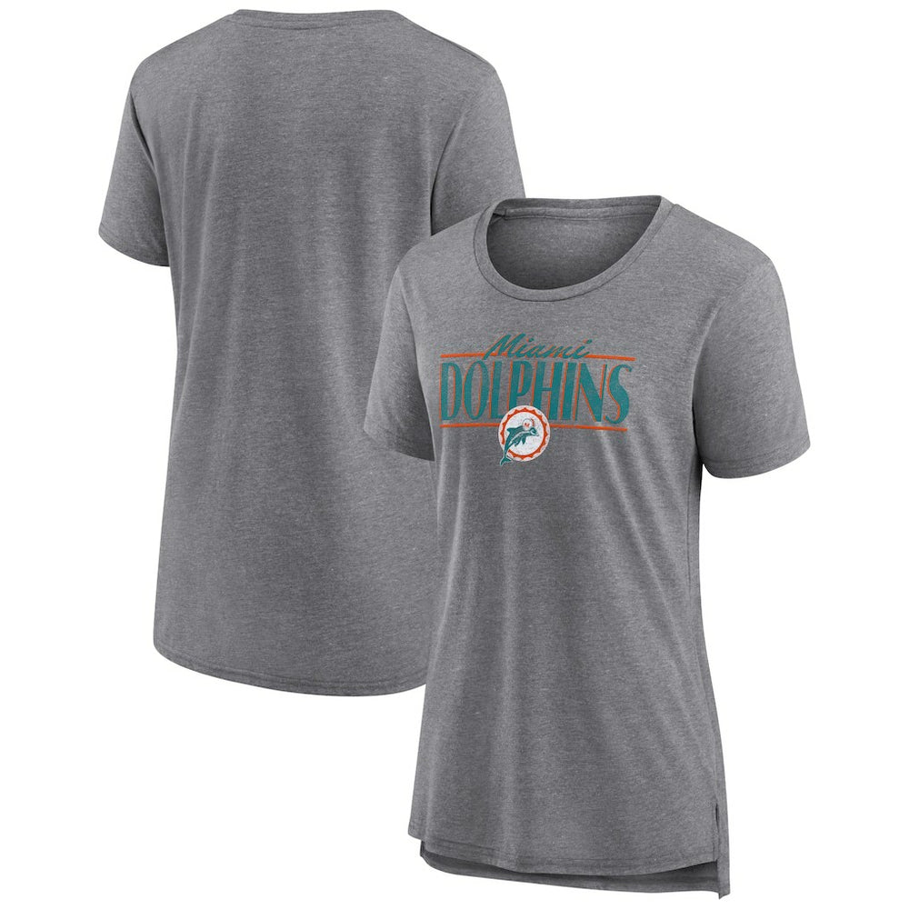 Miami Dolphins Women's Up the Middle Tri-Blend T-Shirt - Heather Gray discount