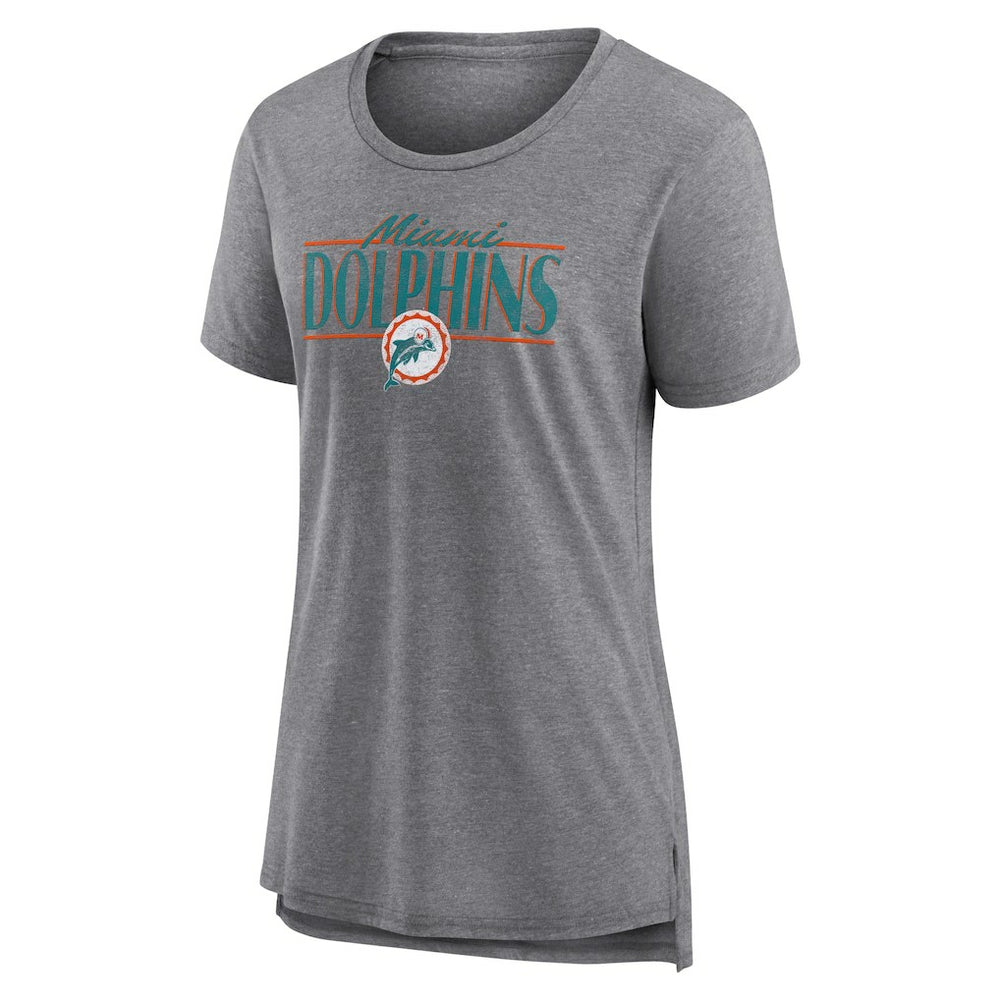 Miami Dolphins Women's Up the Middle Tri-Blend T-Shirt - Heather Gray discount
