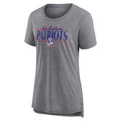 New England Patriots Women's Up the Middle Tri-Blend T-Shirt - Heather Gray for sale
