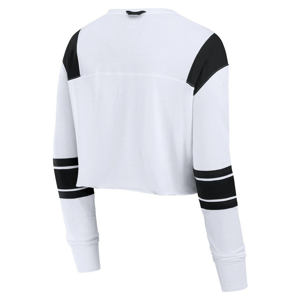 New York Jets Women's Stretch Cropped Fashion Long Sleeve T-Shirt - White online
