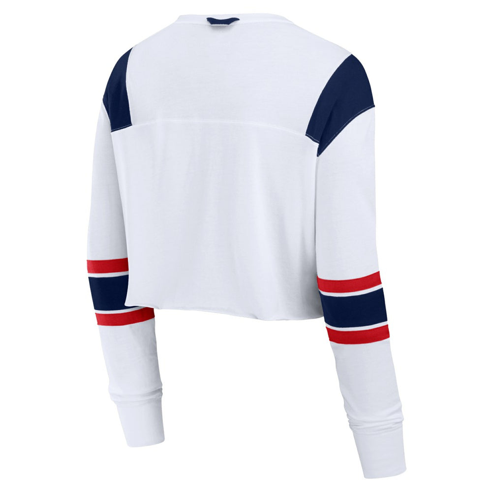 Tennessee Titans Women's Stretch Cropped Fashion Long Sleeve T-Shirt - White cheap
