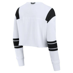 Cincinnati Bengals Women's Stretch Cropped Fashion Long Sleeve T-Shirt - White on sale