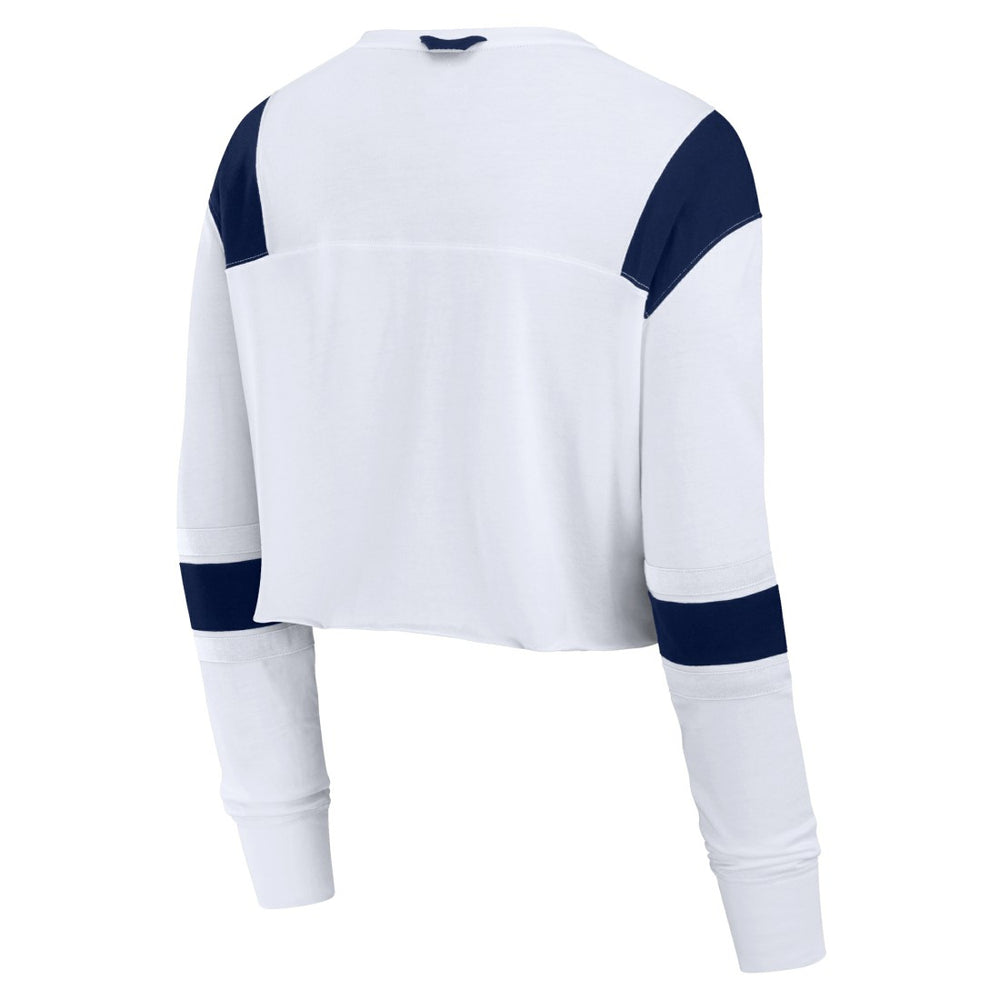Seattle Seahawks Women's Stretch Cropped Fashion Long Sleeve T-Shirt - White outlet