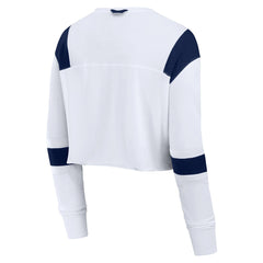Seattle Seahawks Women's Stretch Cropped Fashion Long Sleeve T-Shirt - White outlet