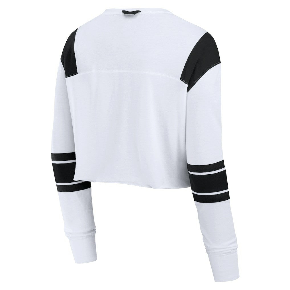 Arizona Cardinals Women's Stretch Cropped Fashion Long Sleeve T-Shirt - White cheap