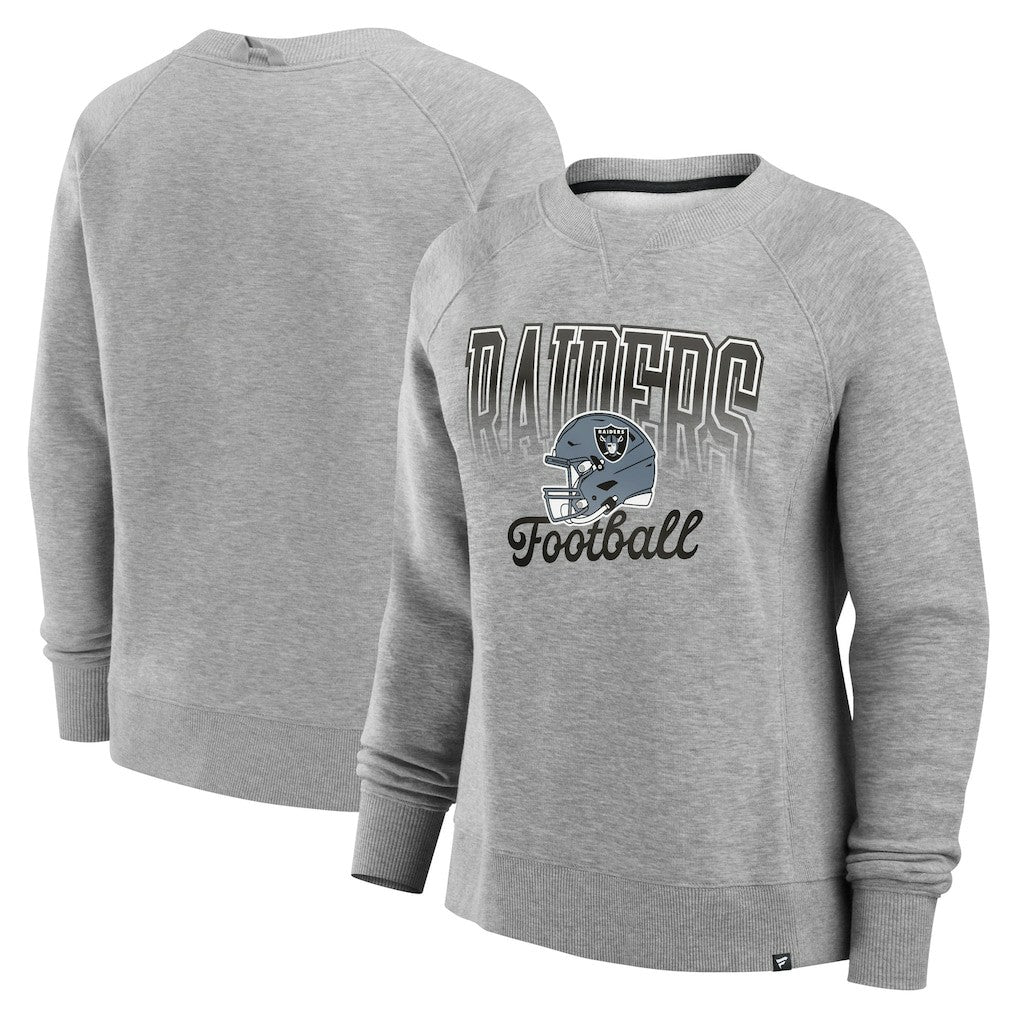 Las Vegas Raiders Women's Hit Hard Fleece Pullover Sweatshirt - Heather Gray cheap
