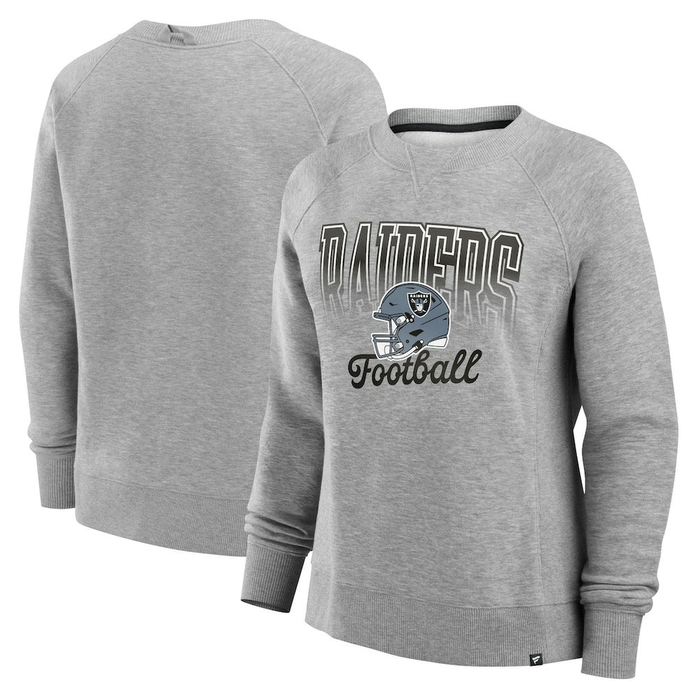 Las Vegas Raiders Women's Hit Hard Fleece Pullover Sweatshirt - Heather Gray cheap