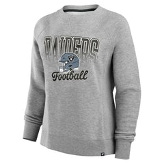 Las Vegas Raiders Women's Hit Hard Fleece Pullover Sweatshirt - Heather Gray cheap
