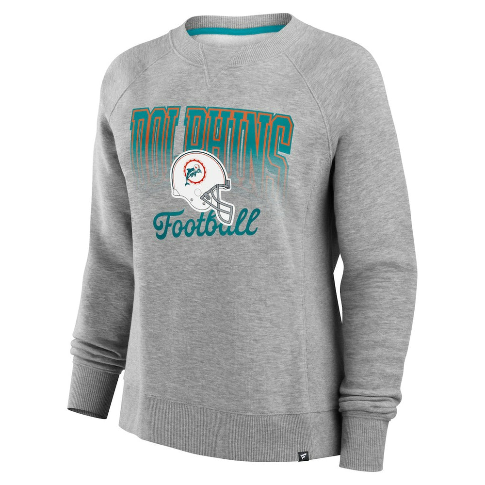 Miami Dolphins Women's Hit Hard Fleece Pullover Sweatshirt - Heather Gray cheap