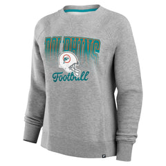 Miami Dolphins Women's Hit Hard Fleece Pullover Sweatshirt - Heather Gray cheap