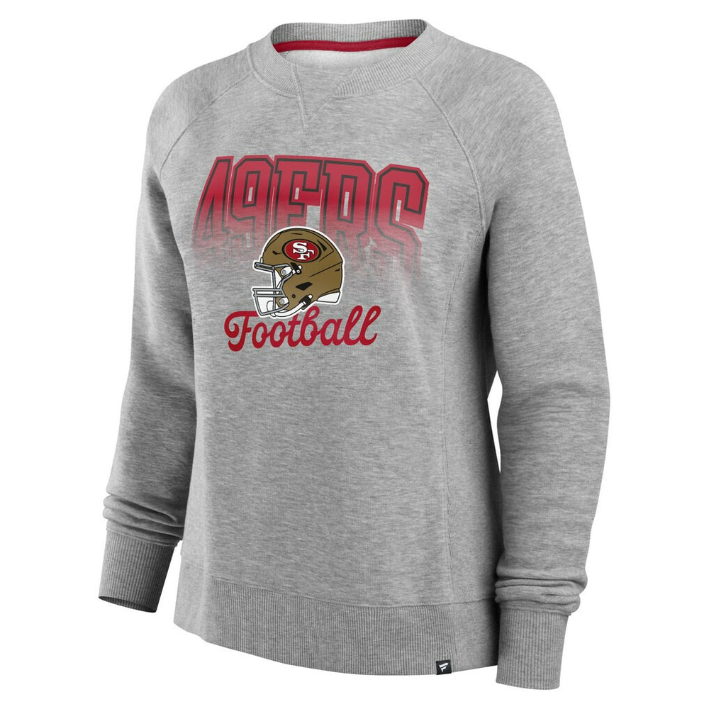 San Francisco 49ers Women's Hit Hard Fleece Pullover Sweatshirt - Heather Gray discount