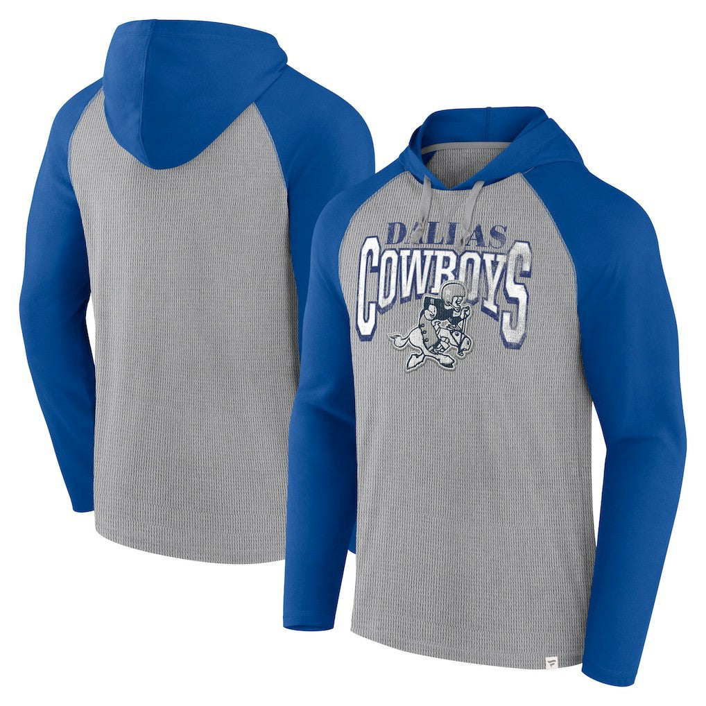 Dallas Cowboys Under Center Long Sleeve Hoodie T-Shirt - Silver/Navy discount