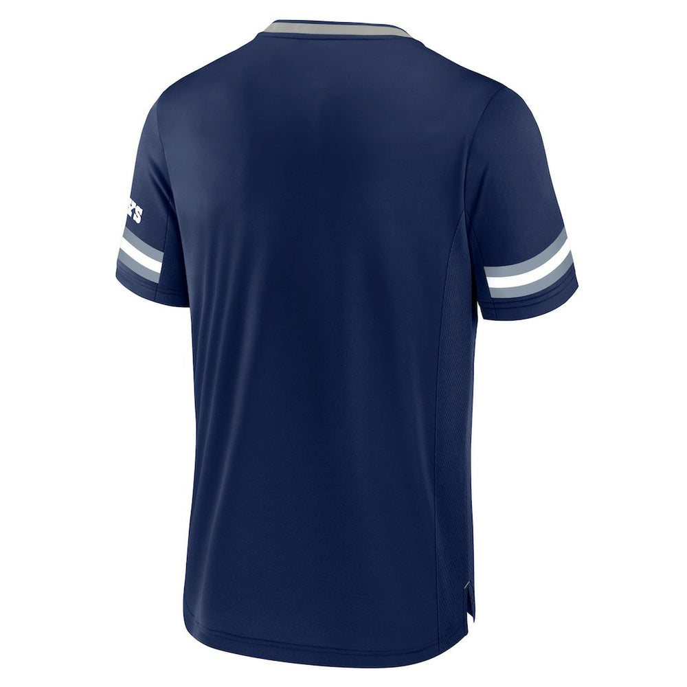 Dallas Cowboys Stripe Stacking V-Neck T-Shirt - Navy discount
