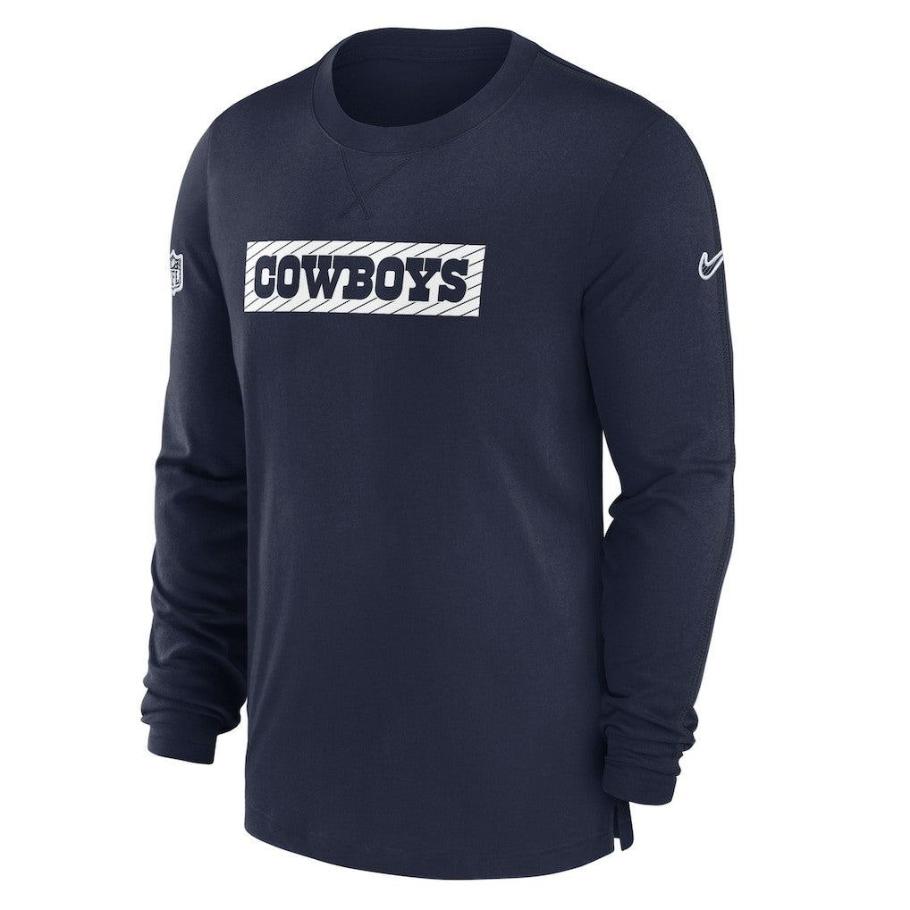 Dallas Cowboys 2024/25 Sideline Player Tri-Blend Performance Long Sleeve T-Shirt - Navy online